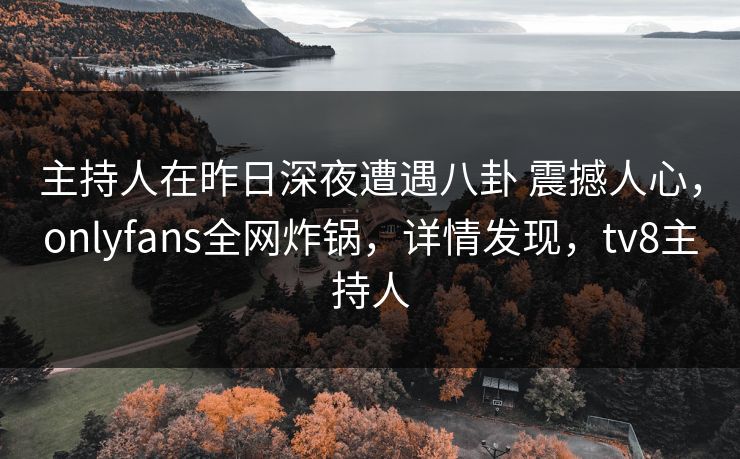 主持人在昨日深夜遭遇八卦 震撼人心，onlyfans全网炸锅，详情发现，tv8主持人